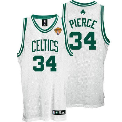 NBA Boston Celtics 34 Paul Pierce Authentic Home White Jersey Final Patch